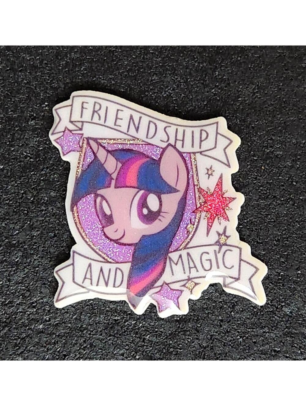 Twilight Sparkle glitter pin - My Little Pony